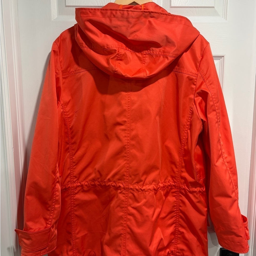 Joe Fresh Women’s Orange/Coral Water-Resistant Jacket with Hood - Picture 6 of 13